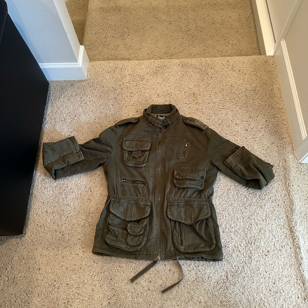 Olive Green Military Style Jacket